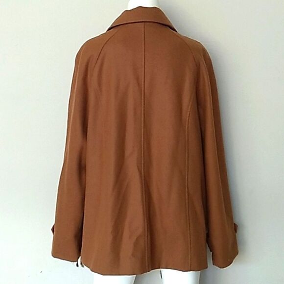George Wool Blend Camel Color Coat & Scarf. Sz Large NWOT - Picture 8 of 15